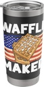 Waffle Maker Apparel Waffles Day USA American Flag Patriotic Stainless Steel Insulated Tumbler