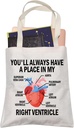 LEVLO EMT Paramedic Romantic Valentine Pun Shopping Bag Medical Ventricle Anatomical Heart Gift