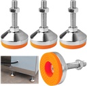 4 Pcs Heavy Duty Leveling Feet M12 Thread, Adjustable Furniture Feet 2.28" Dia Base, Anti Skid Threaded Rubber Feet, Adjustable Swivel Levelers for Furniture, Workbench, Machine (D60xM12x60)