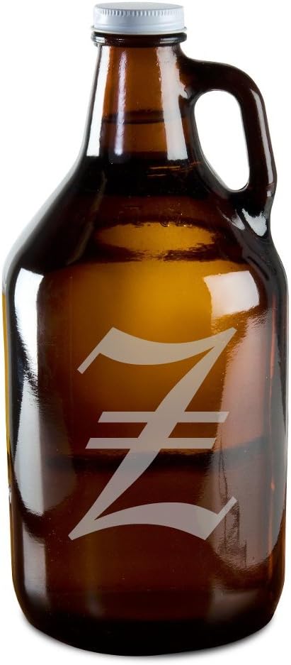 Olde English Upper Case 'Z' Hand-Made Etched Glass Beer Growler 64 oz