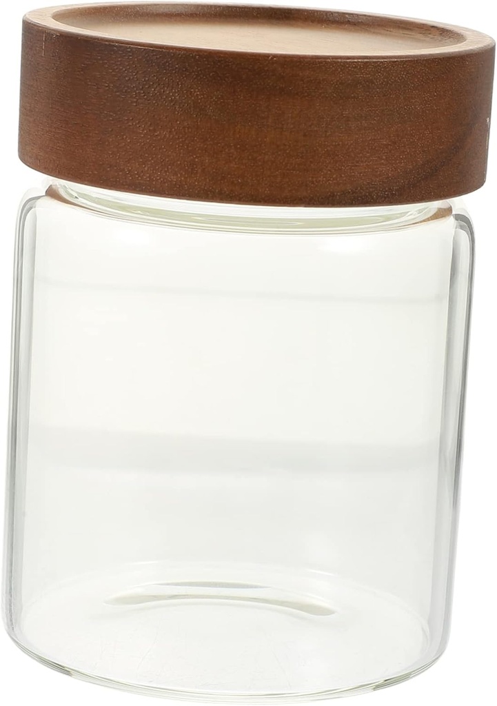IMIKEYA Transparent Glass Sealed Storage Jar for Grains Coffee Beans Tea Snacks Kitchen Canister with Wide Opening for Pantry Organization