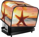 Oven Cover Kitchen Bread Machine Protector,4 Slice Toaster Cover For Home,Fingerprint Coaster Cover,Kitchen Small Appliance,Starfish Sunset Sea Beach