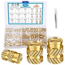 Pengxiaomei 400 Pcs Threaded Inserts for Plastic M2 M2.5 M3 M4 M5 M6 Heat Set Insert Metric Knurled Nuts Inserts Brass Female Thread for 3D Printing Automotive Plastic Shell