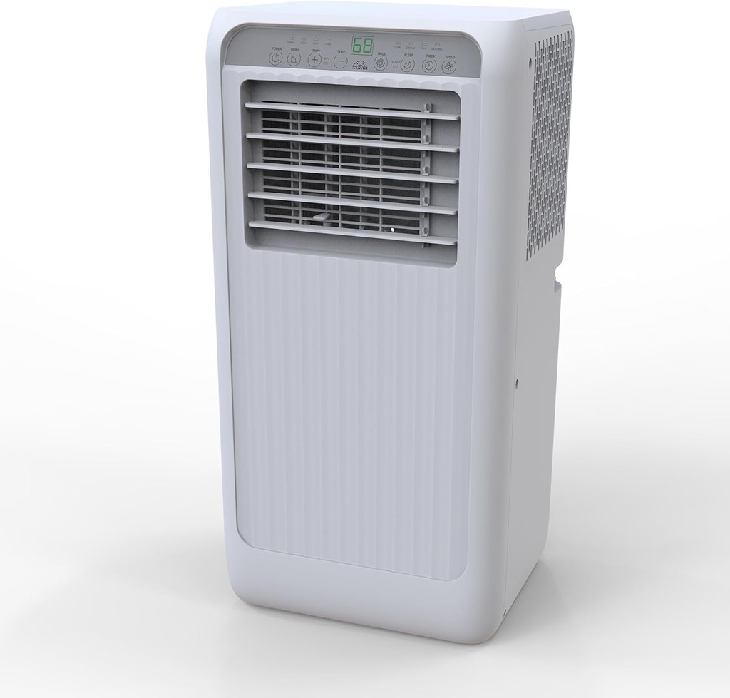 8000 BTUs Portable Air Conditioner with Cooling Area up to 350 Sq. Ft. with 3-in-1 Cooling, Dehumidifier, Fan Mode with Remote Control & Window Kit, LED Display, 24H Timer, For Bedroom