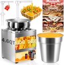 Nacho Cheese Dispenser, 4.6 Qt Nacho Cheese Dispenser with Pump, Stainless Steel Hot Fudge Cheese Warmer W/6-Level Temperature Adjustment, Commercial Sauce Dispenser for Butter Syrup Caramel