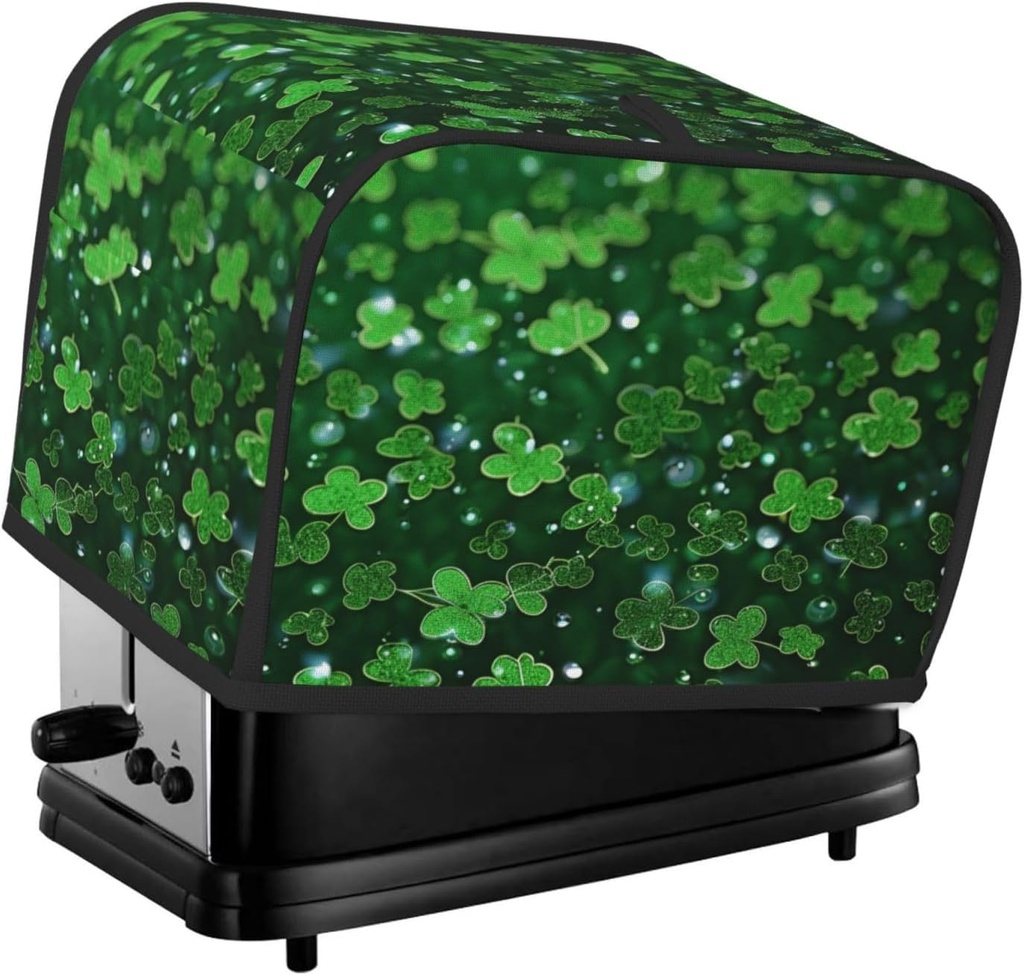 2 Slice Toaster Cover with Pocket Universal Size Toasters Dusts Covers Background st patrick's day glitter Bread Machine Cover & Protection Bread Machine Protector Small Kitchen Appliance Covers