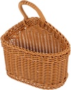 1pc Countryside Style Wall-Mounted Plastic Knitted Storage Basket for Kitchen Utensils Decorative Hanging Basket for Practical Home Organization