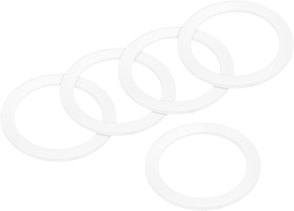 MECCANIXITY Gasket Seal Coffee Maker White Silicone Ring Replacement 38x50x2.2mm for 1-Cup Aluminium Coffee Pot, Pack of 5