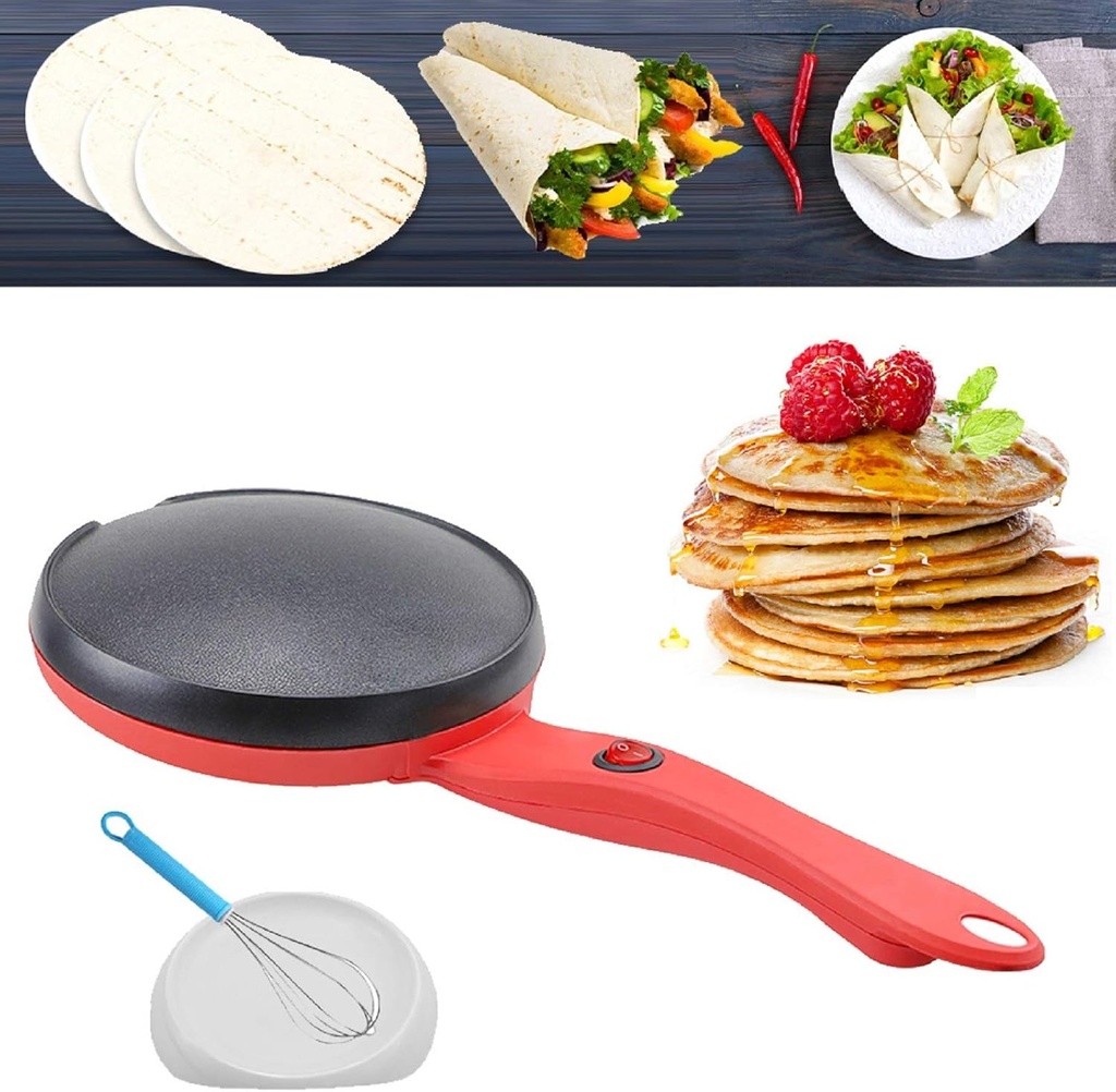 Portable Electric Crepe Maker with Non-Stick Coating，Electric Griddle Crepe Maker Automatic Temperature Control Hot Plate Cooktop for Crepes, Blintzes, Pancakes, Tortillas 1 Pack