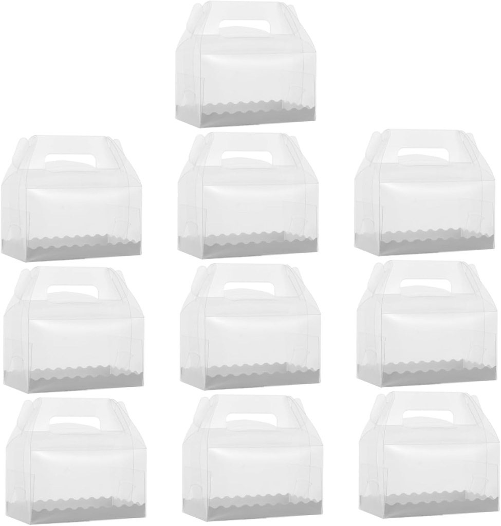 10pcs Plastic Cake Boxes Lids Bakery Boxes for Dessert Packaging Cake Packaging