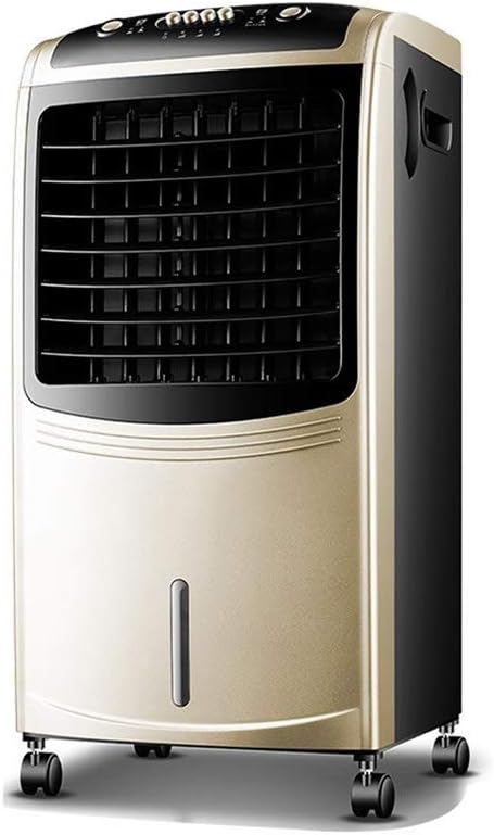 Portable Air Conditioner Fan Cold AIR Fan Standing Water- Cooled Space Air Coolers Evaporative 3 Speed Control Tower Fan Personal Floor Living Room Gold+Black