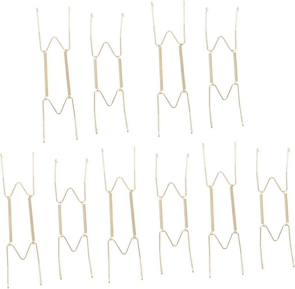 10pcs Vertical Plate Hanger Plate Spring Hooks for Wall Display Platter and Collectibles Stand
