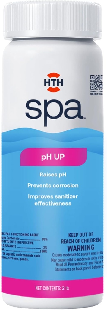 HTH Spa 86133 pH Up, Spa & Hot Tub Chemical Raises pH, Prevents Corrosion, 2 lbs