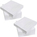 200 Count Napkins 2 Ply Plain White Beverage Napkins Disposable Four Fold Cocktails Paper Napkins 4.9" X 4.9" folded for Party and Every Day Use