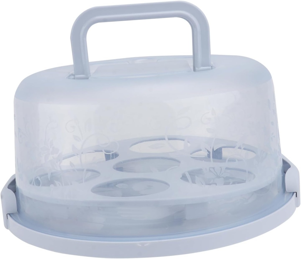Portable Cake Box Cover 7 Cupcake Storage Organizer Cake Container Food Container Fruit Storage Box Blue