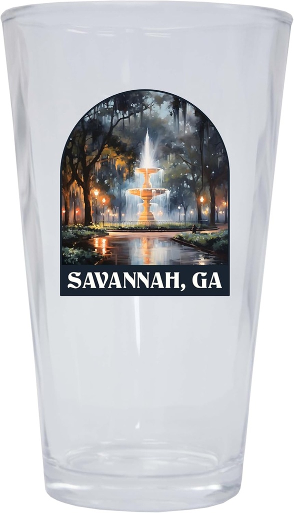 R and R Imports Savannah Georgia Design B Souvenir 16 oz Pint Glass 2-Pack