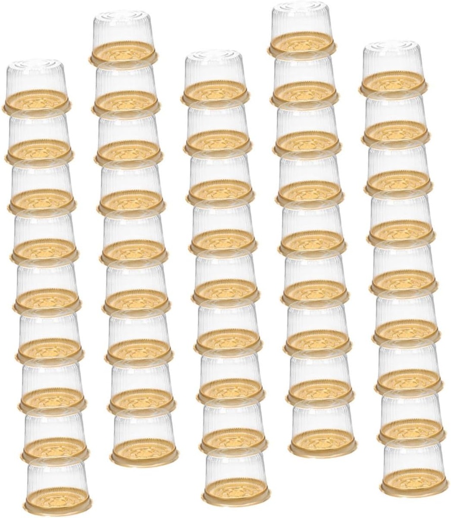 50Pcs Box Clear Plastic Cake Box Elegant Cake Carrier Container for Home Party Bakery Sturdy Design for Freshness for Weddings Showers and Festivals