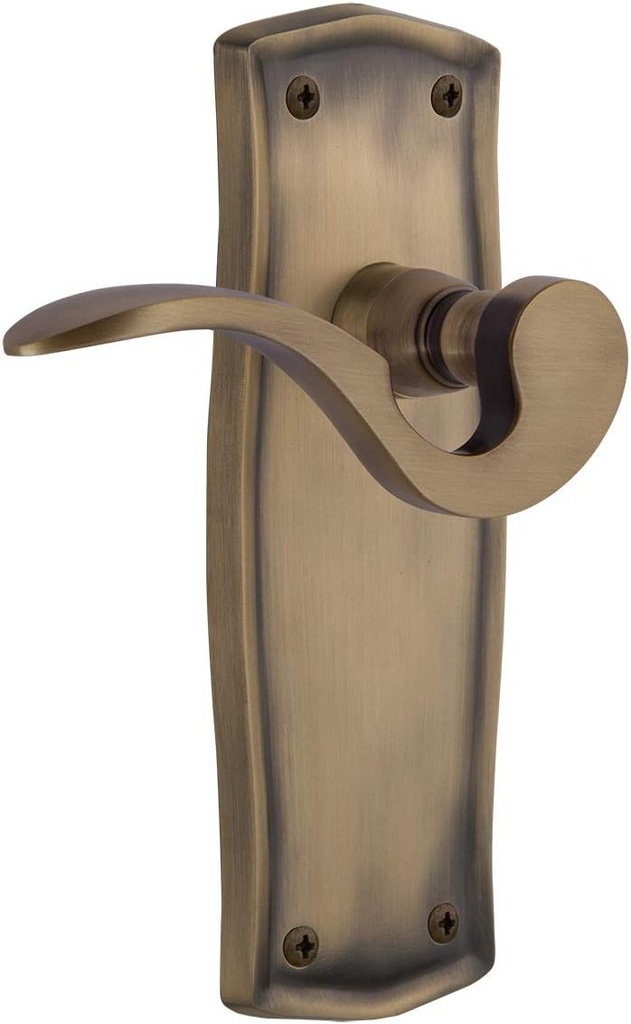 Nostalgic Warehouse Prairie Plate Passage Manor Lever in Antique Brass