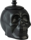 10 Strawberry Street Matte Black Ceramic Skull Cookie Jar