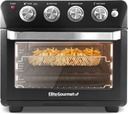 Elite Gourmet EAF9100 Maxi-Matic Electric Fryer Oven, Oil-Less Convection Oven Extra large 25L Capacity, Grill, Bake, Roast, Air Fryer, 1640-Watts, Black, 16.88