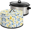 Slow Cooker Cover Dust Cover Oval Leave Lemon Covers for Slow Cooker Compatible with 6-8 qt Crock Pot Washable Appliance Cover Dust Free Cover with Pocket