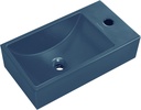 Swiss Madison Lisse 16" Concrete Rectangle Wall-Mounted Sink with Right Side Faucet Mount in Matte Royal Blue