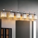Vanity Lights 6-Light Modern Crystal Vanity Light Sand Black Bathroom Light Fixtures Over Mirror Crystal Bathroom Vanity Lighting Fixtures