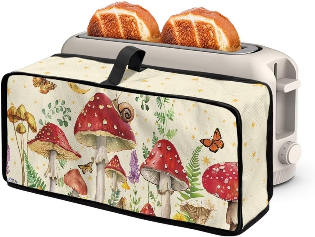 2-Slice Toaster Dust Cover Bread Machine Dustproof Cover Mushroom Snail Kitchen Appliance Protector Dustproof Fingerprint Protection for Kitchen Appliance