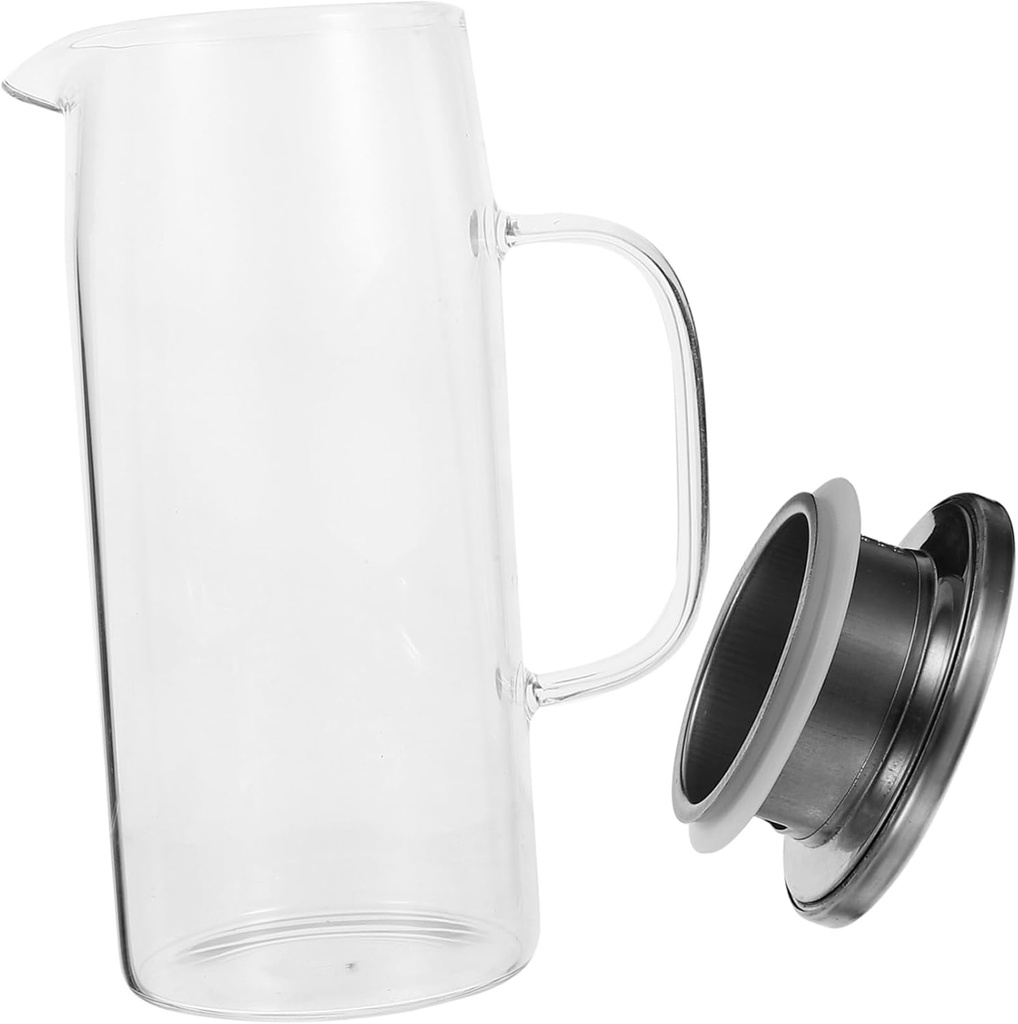 Mikinona Water Pitcher Spout Fridge Door Glass Jug Iced Tea Pitcher Cold Kettle for Drinks