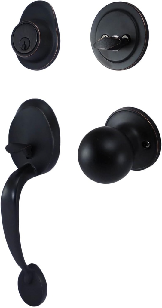 Savannah Series Oil Rubbed Bronze Handleset with Single Cylinder 931-US10B-1x