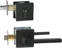 NEWBANG Square Heavy Duty Keyed Entry Combo with deadbolt and Lever Door Handle in Matte Black (for Entrance/Exterior/Front/Office Door) Left or Right Handed HD1601-D105-DB-SET-BR-1P