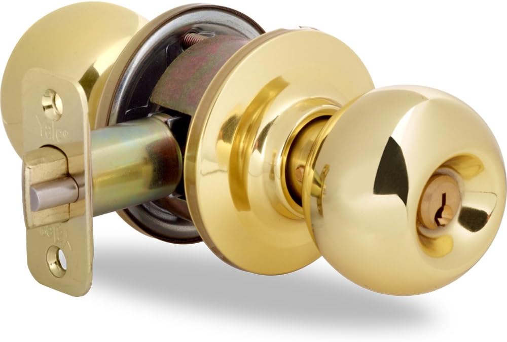 Yale YH Collection Bridgeport Knob in Polished Brass - Entry