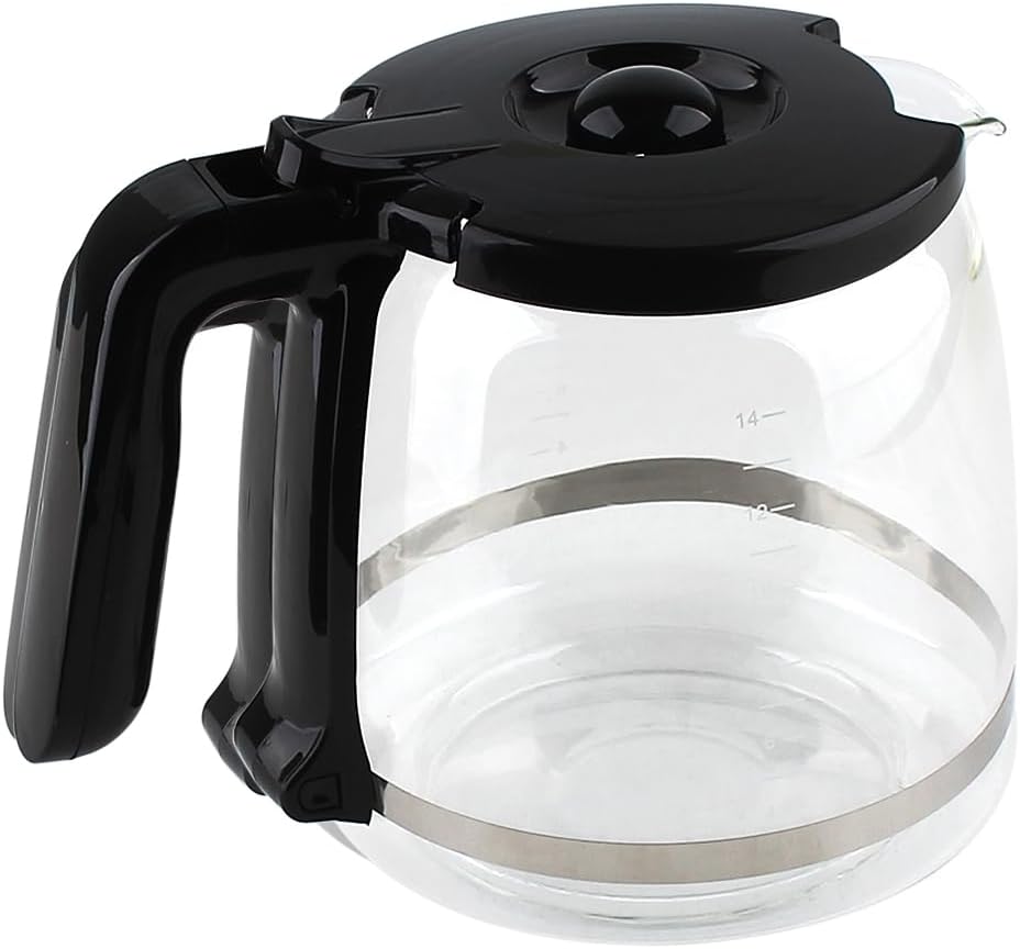 Replacement Part Glass 14-Cup Carafe,Compatible with Cuisinart Coffee makers DCC-2200, DCC-2600, DCC-2800, DCC-3200, DCC 3200P1