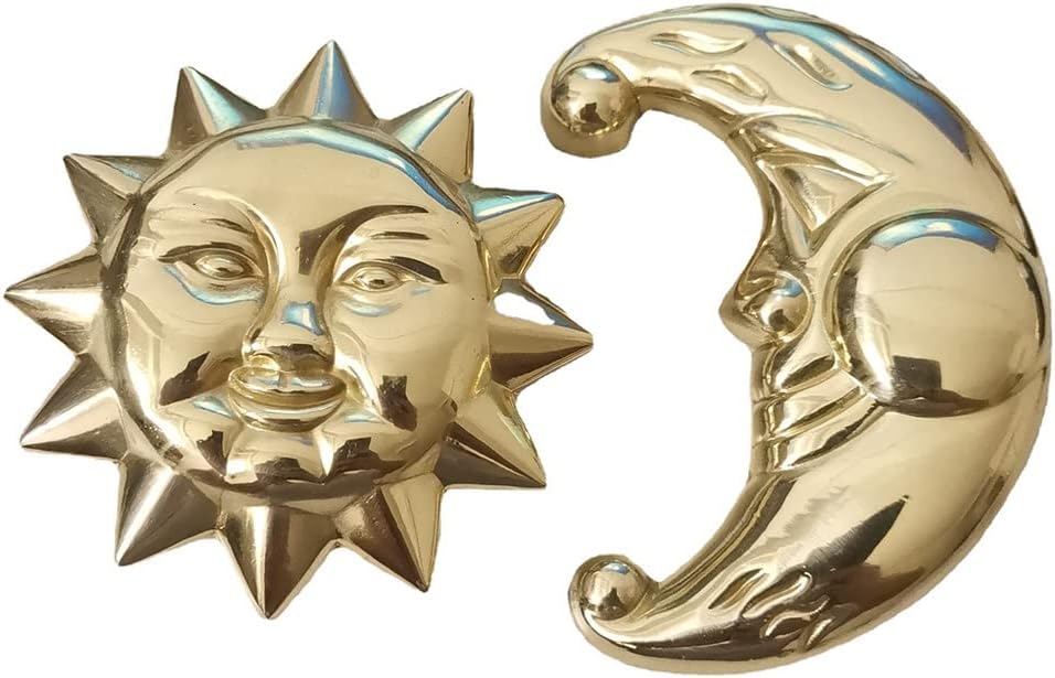 Drawer Knobs Brass Sun Moon Decoration Knob Handles Fashion Dresser Knobs for Kitchen Bathroom Cabinet Door Drawer