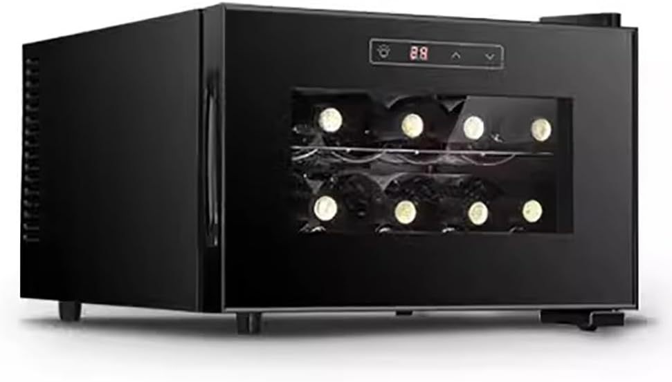 8-18 Bottles Capacity Constant Temperature Wine Cellar, Multifunctional Electronic Wine Cabinet with Digital Temperature Display and Door Lock, Home Electric Wine Cooler,A