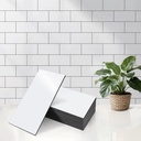 practicalWs 100-Pieces Peel and Stick Backsplash for Kitchen，Waterproof PVC Shower Wall Tile for Bathroom，Glossy Pure White Back Splash Self Adhesive Stick on Subway Tiles for Walls