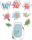 9 Pcs Summer Cookie Cutters Set Stainless Steel Flower Cookie Cutters with Storage Box Flower Butterfly Bird Mason Jar Shapes for Wedding Gift Biscuit Mold