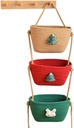 Woven Cotton Hanging Baskets, 3-Tier Woven Cotton Wall-Mounted Storage Organizer Bag Decorative Kitchen Baskets (Color-14)