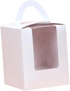 20pcs Cupcake Boxes with Handle and Cardboard Insert Portable Muffin Containers with Pvc Window for Parties Weddings and Birthdays White