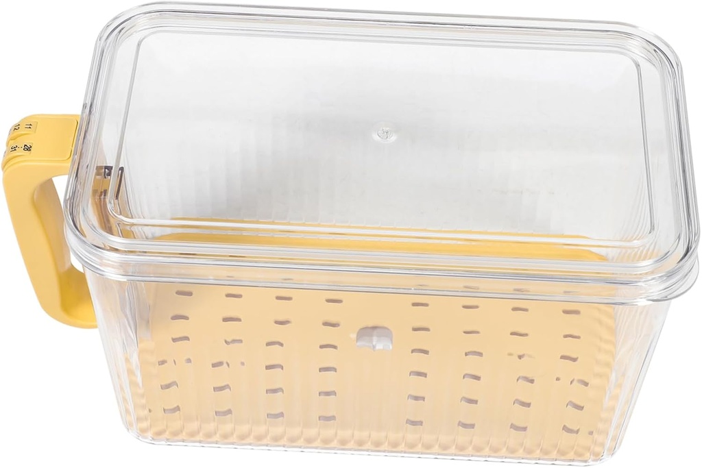 Bread Storage Container Lid Kitchen Fresh Box for Loaf and Buns Plastic Fridge Organizer for Vegetables and Grains 3L Capacity