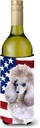 Caroline's Treasures BB9665LITERK Poodle Patriotic Wine Bottle Hugger Bottle Cooler Sleeve Hugger Machine Washable Collapsible Insulator Beverage Insulated Holder
