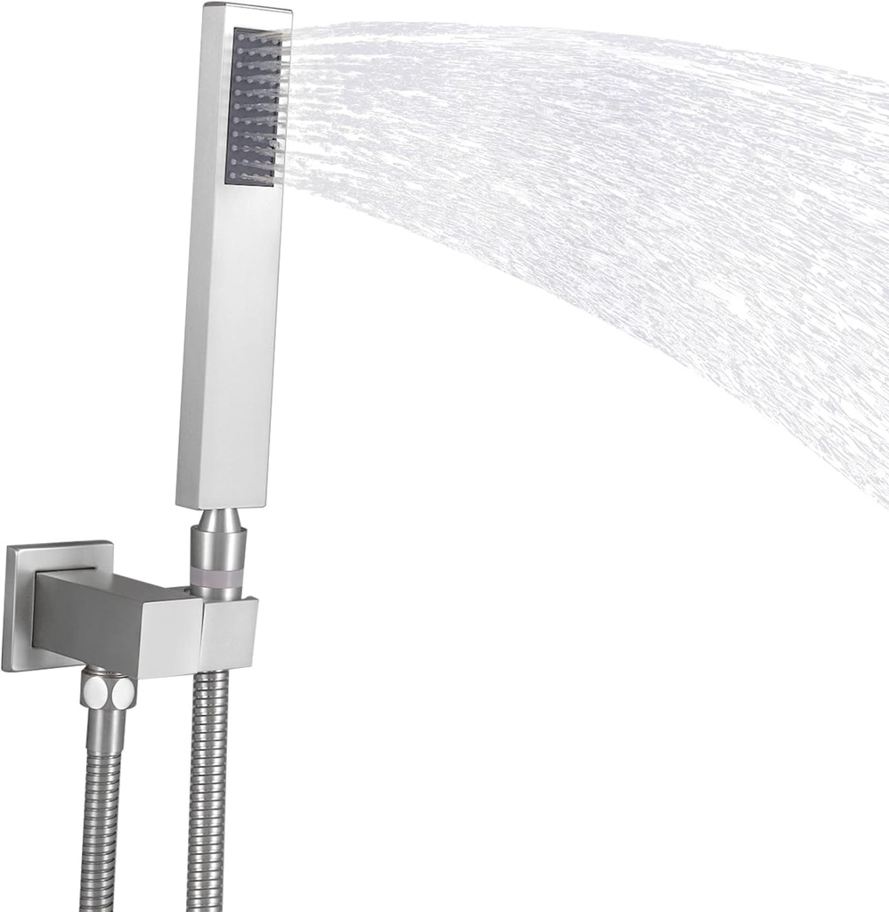 Brass Handheld Shower Head Set High Pressure Shower Wand Hand Held Shower Head with Brass Swivel Ball Bracket Showerheads & Handheld Showers - Brushed Nickel
