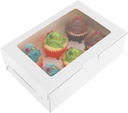 TOYANDONA 12sets White Muffin Boxes with Window Insert Cupcake Containers for Celebrations Easy Assembly Design for Birthdays Weddings Showers