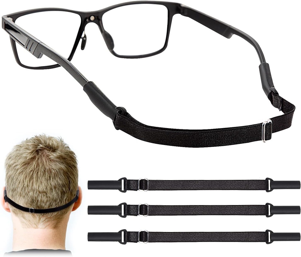 Adjustable Glasses Straps - 3 Pack No Tail Eyewear Retainer for Men, Women, Kids – Fits Eyeglasses & Sunglasses