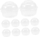 100Pcs Clear Individual Cake Boxes Transparent Dessert Holders for Muffins Cupcakes Puddings and Desserts for Bakery Events and