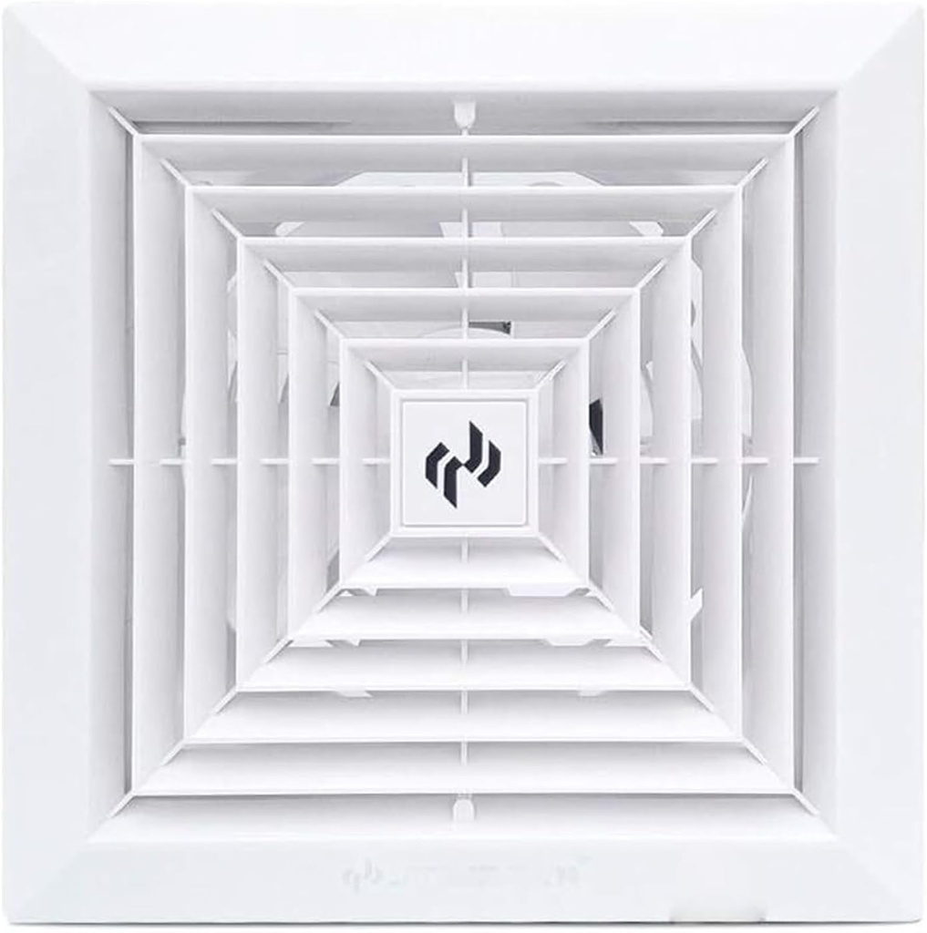Window Exhaust Fan Bathroom Wall,Mounted Reversible Airflow Blades, Operated Ventilation Fan, Plastic White Square Exhaust Fan