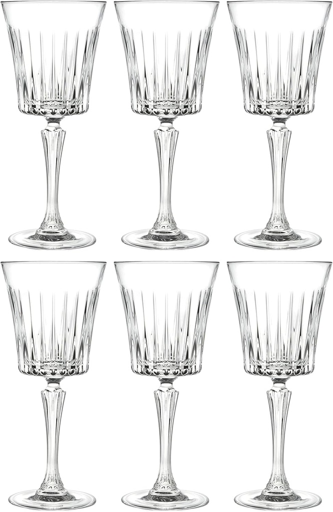 Barski Wine Glass - Goblet - Red Wine - White Wine - Water Glass - Stemmed Glasses - Set of 6 Goblets - Crystal like Glass - 10 oz. Beautifully Designed Made in Europe