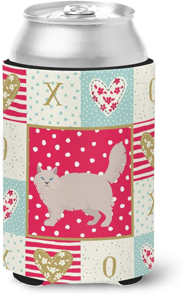 Caroline's Treasures CK5709CC Siberian Forest #2 Cat Love Can or Bottle Hugger, Red Cooler Washable Drink Sleeve Collapsible Beverage Insulated Holder, Can Hugger, Multicolor