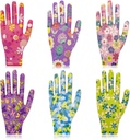 Garden Gloves for Women, Breathable Nitrile Coated Gardening Work Gloves for Women, Planting, Seeding,6 Pairs