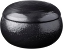 &NE NMT-306L-BK Banko Pottery, Large Black, Black, Made in Japan, Microwave Safe, Pottery, Rice, Storage Container, Oven Safe, Refrigerator, Microwave Container, Rice, Plush, 3 Pairs, 1.5 Cups, Rice,